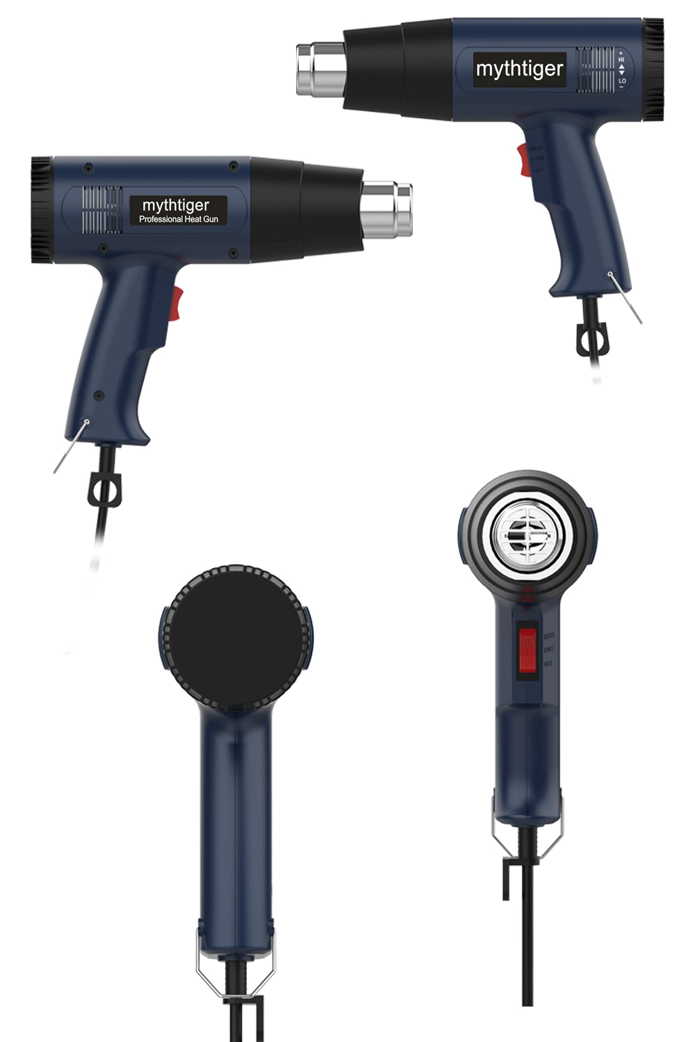 2000W Adjustable Heat Gun with 4 Nozzles – 60°C to 600°C  Bullet