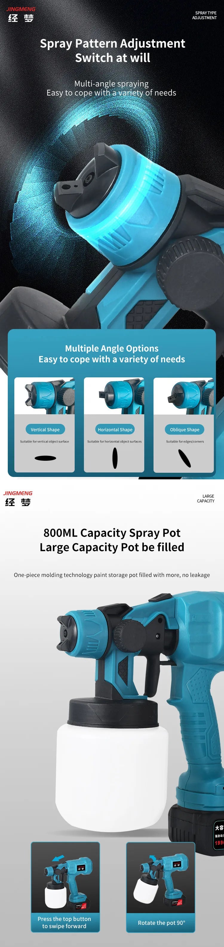 800ML Cordless Electric Spray Gun