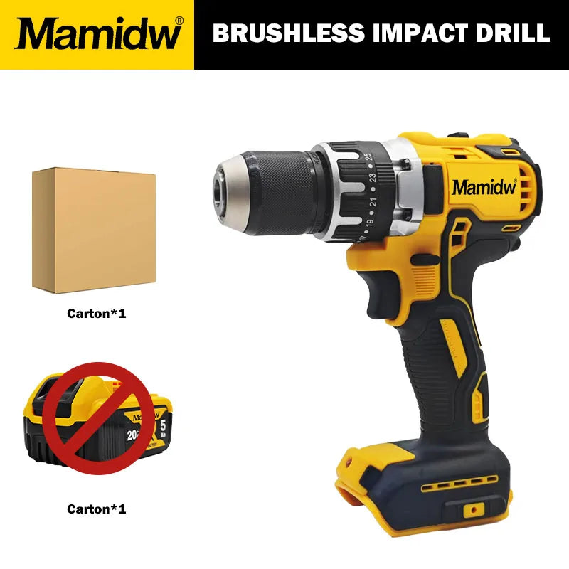 13mm Brushless Cordless Impact Drill – 20V, Fits Dewalt Battery