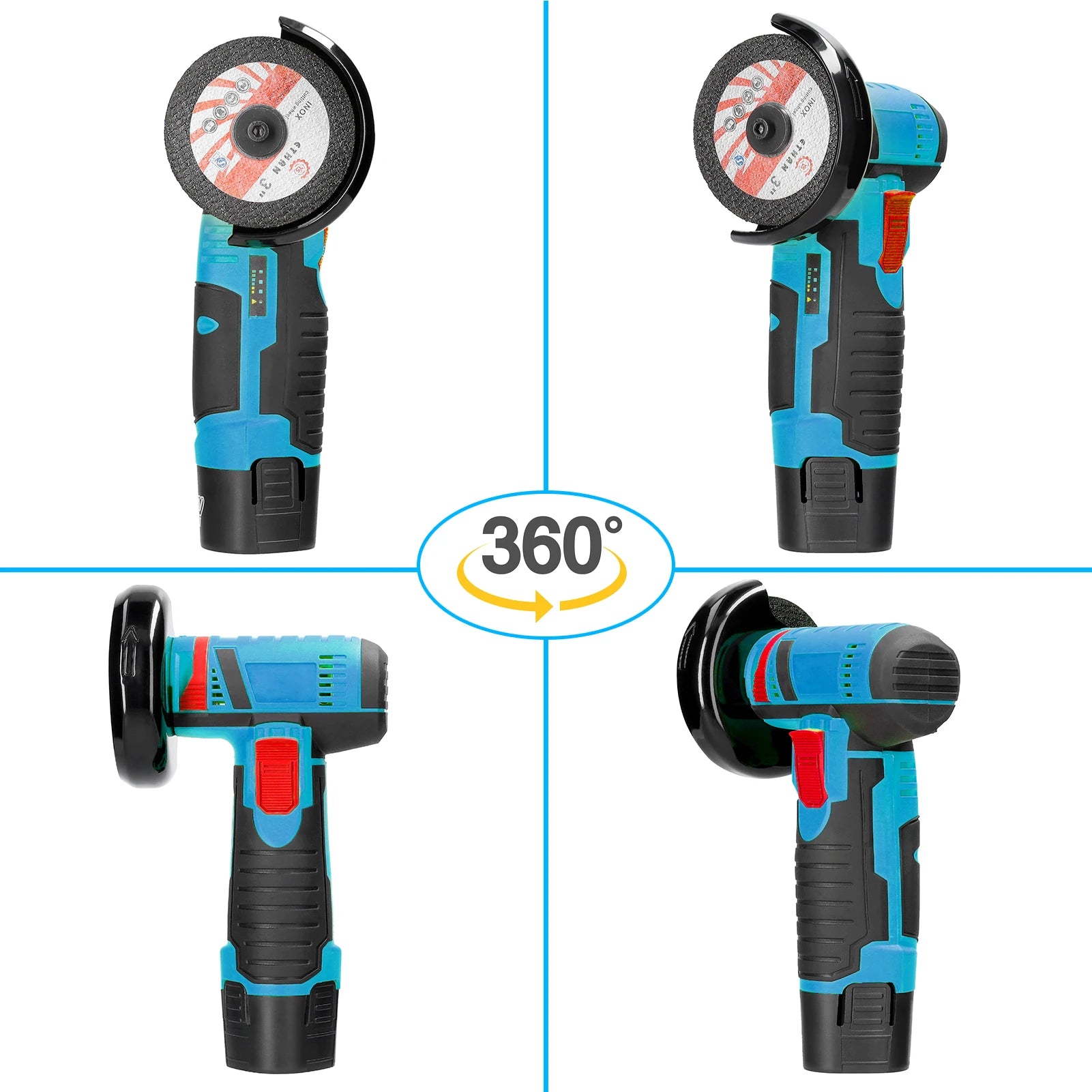 12V Cordless Angle Grinder – 19,500RPM Cutting & Polishing Tool