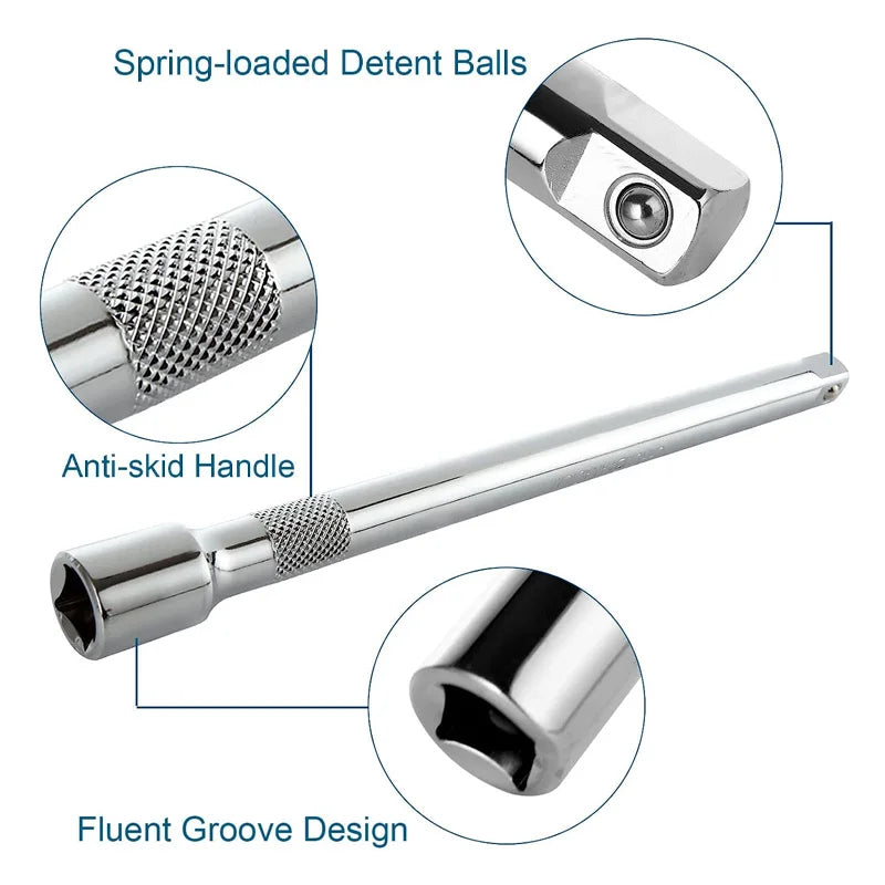 1/4" 3/8" 1/2" Drive Extension Bar Set