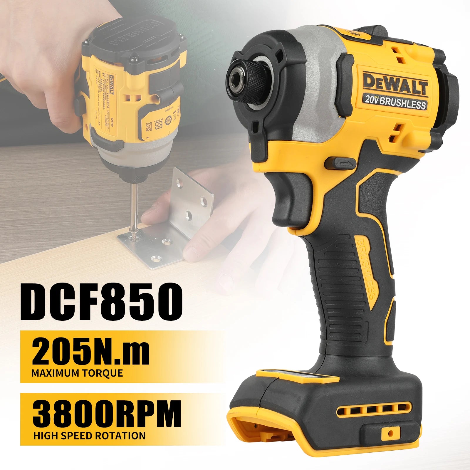 DeWalt DCF805 DCD850 Brushless Cordless Electric Screwdriver & Impact Drill Combo Kit