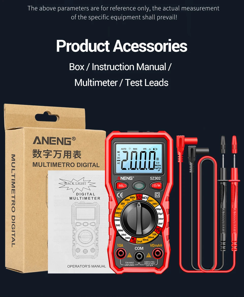ANENG SZ302 LCD Digital Multimeter