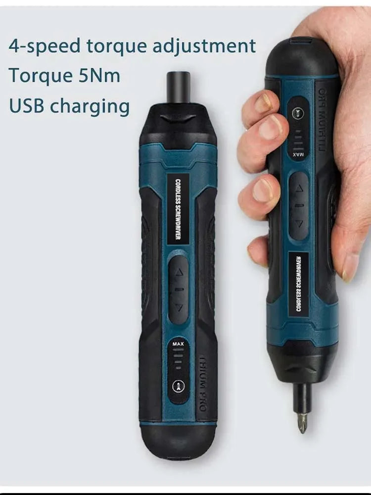 Mini Cordless Electric Screwdriver – 3.6V Rechargeable with Bits Set