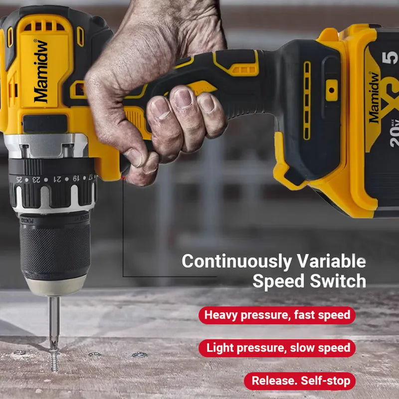 13mm Brushless Cordless Impact Drill – 20V, Fits Dewalt Battery