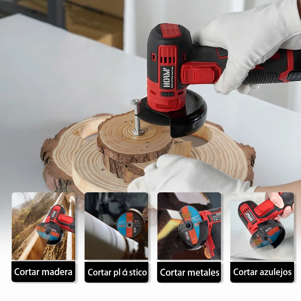 12V Handheld Circular Saw – Red Mini Cutting Machine with Disc