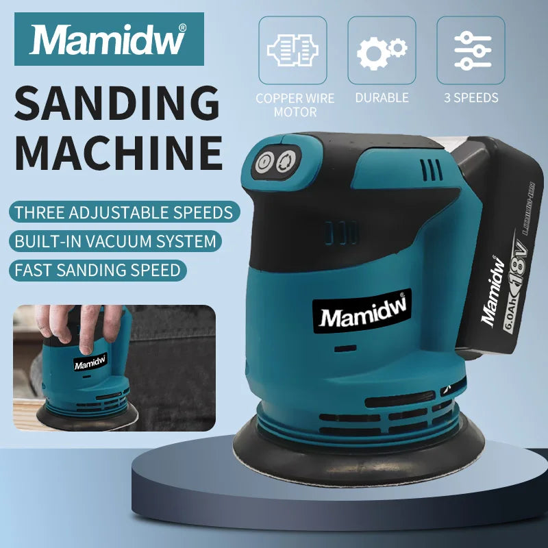 Mamidw 18V Cordless Orbital Sander – For Makita Battery
