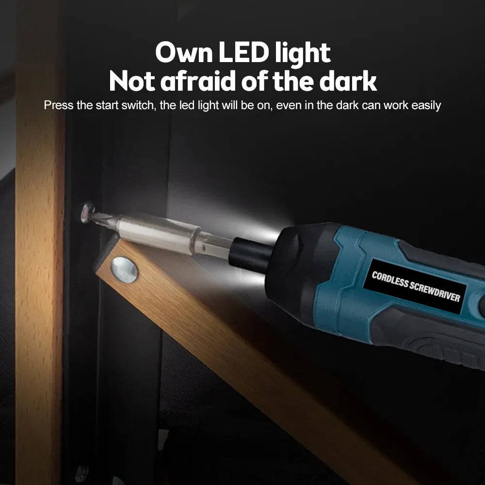 Mini Cordless Electric Screwdriver – 3.6V Rechargeable with Bits Set