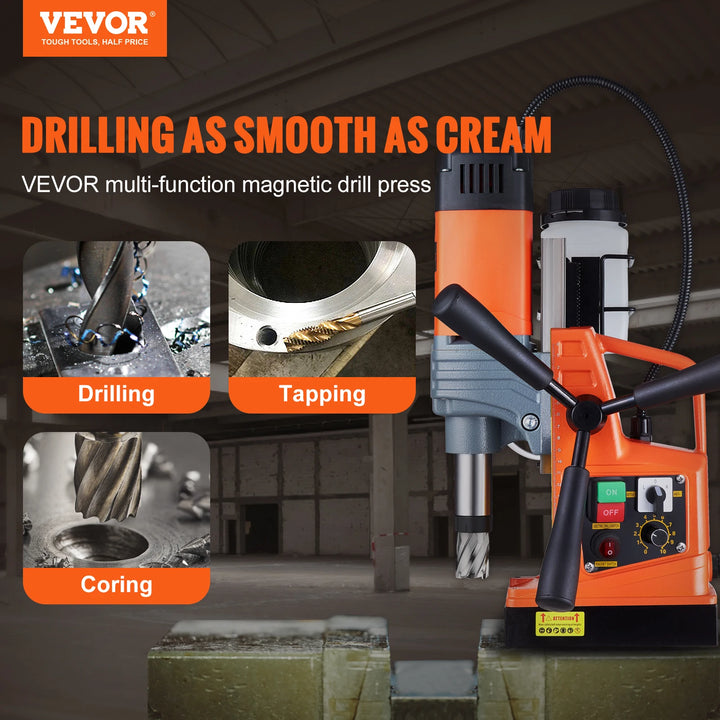 SucceBuy 1300W/1400W Magnetic Drill Press – 2" Electric Boring Machine
