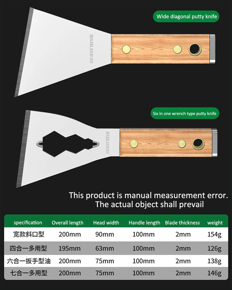 Stainless Steel Painter Scraper with Hammerhead