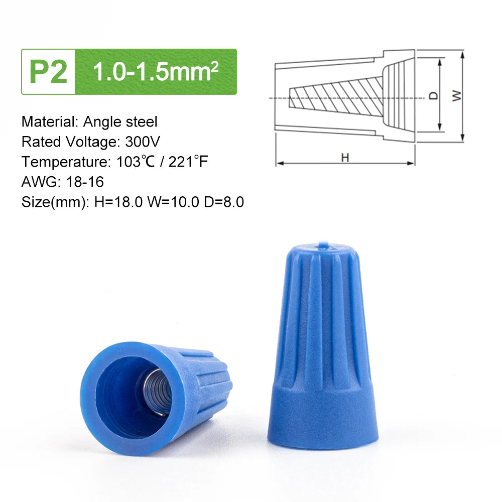 50PCS Colorful Electrical Wire Connectors – Insulated Crimp Twist Nuts