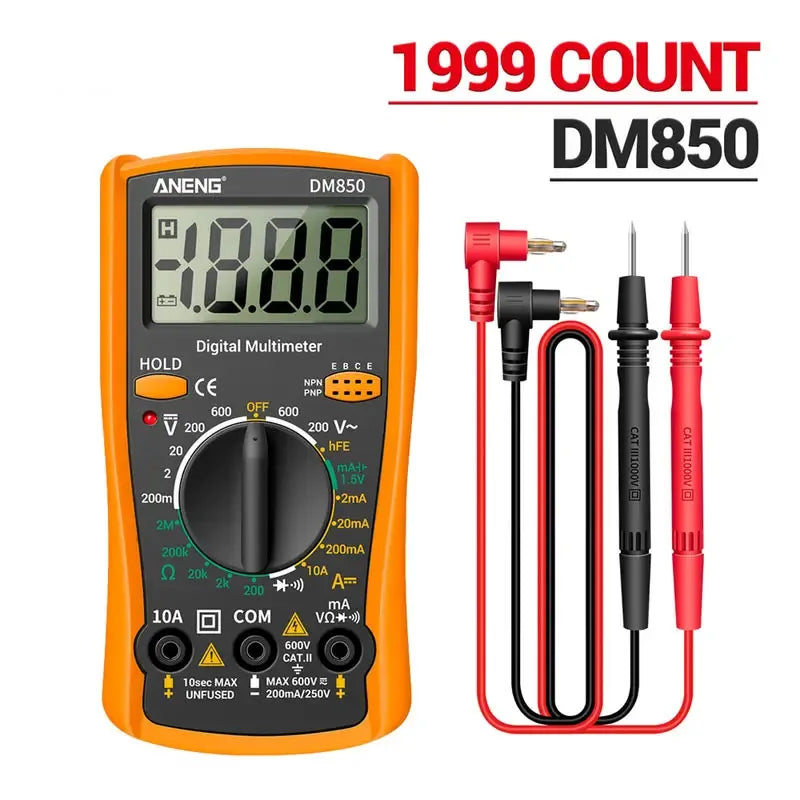 DM850 Digital Multimeter – AC/DC Voltage, Ohm, Current Tester