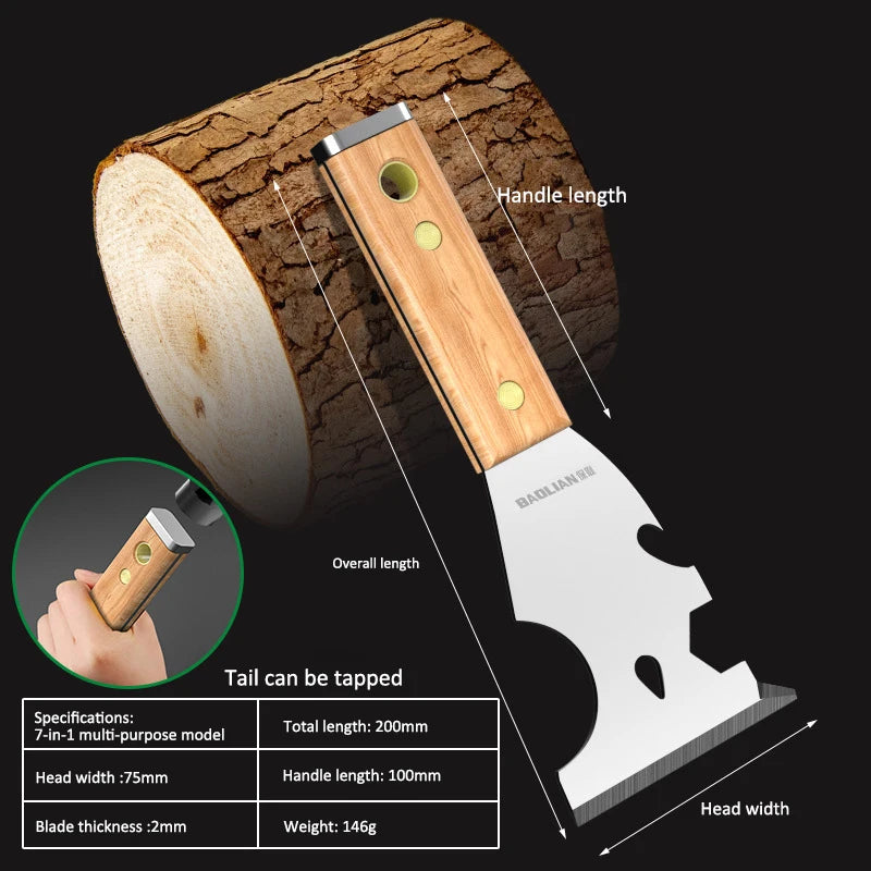 Stainless Steel Painter Scraper with Hammerhead