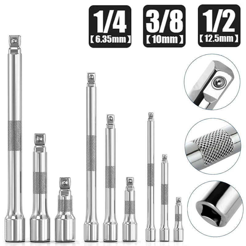 1/4" 3/8" 1/2" Drive Extension Bar Set