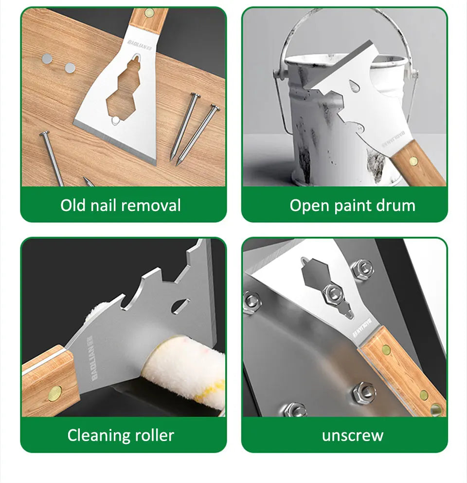 Stainless Steel Painter Scraper with Hammerhead