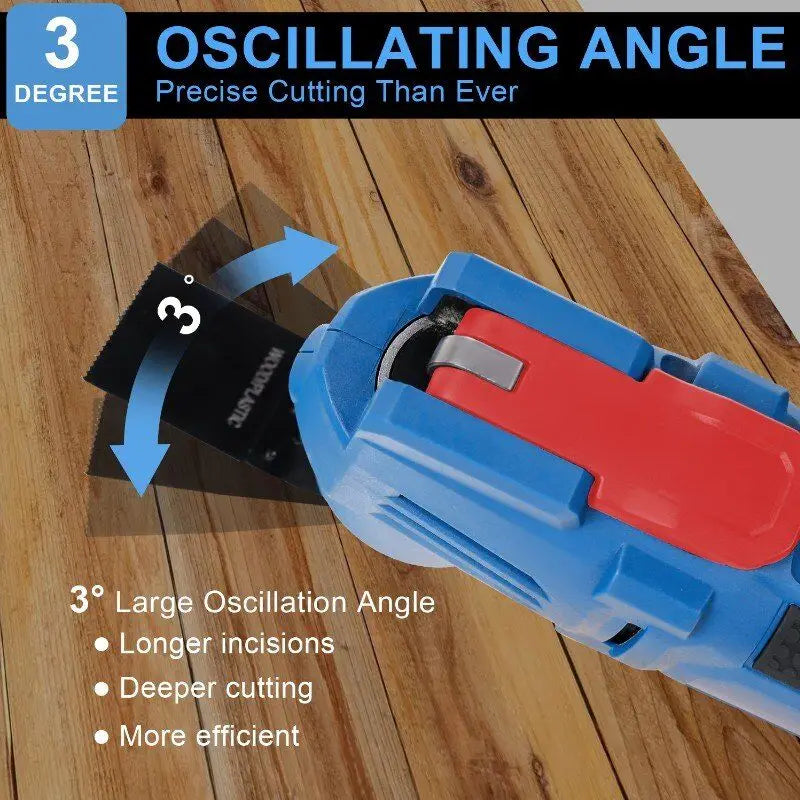 HERZO 20V Cordless Brushless Oscillating Multi-Tool – Cutting, Scraping, Sanding