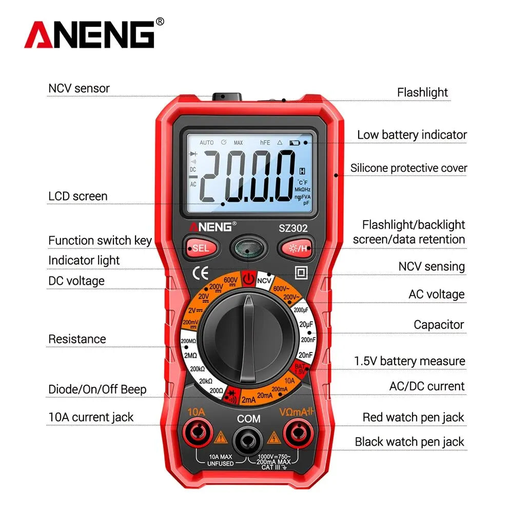 ANENG SZ302 LCD Digital Multimeter