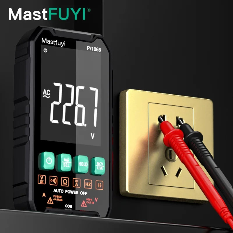 MASTFUYI Digital Multimeter – True RMS Auto-Range Volt/Amp/Ohm Tester