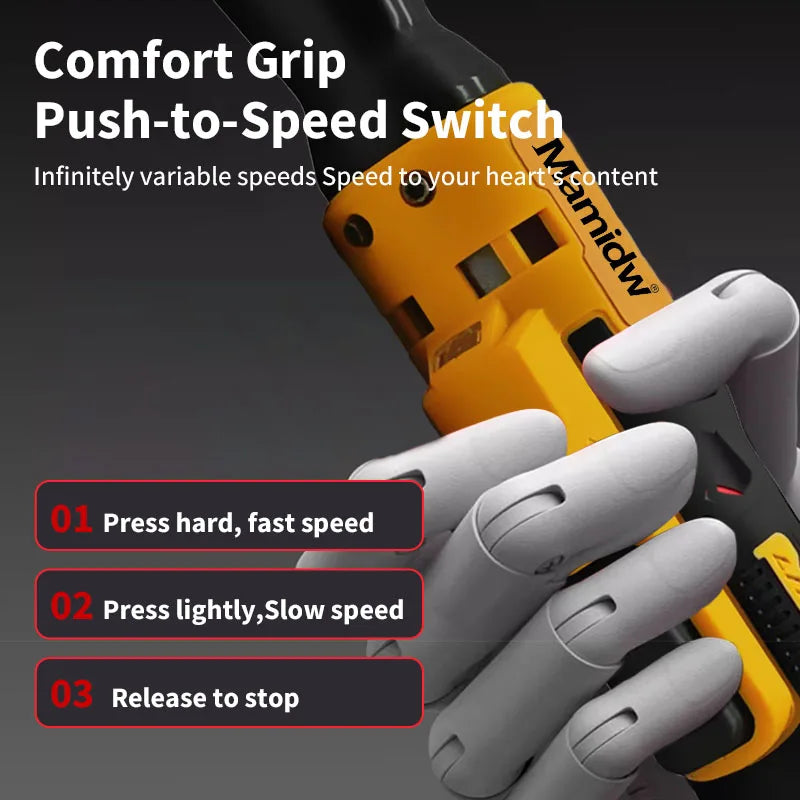 Brushless Cordless Ratchet Wrench – 3/8-Inch, Variable Speed, Fits Dewalt 20V