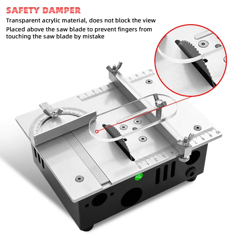 96W Mini Bench Table Saw – Adjustable DIY Woodworking Cutter