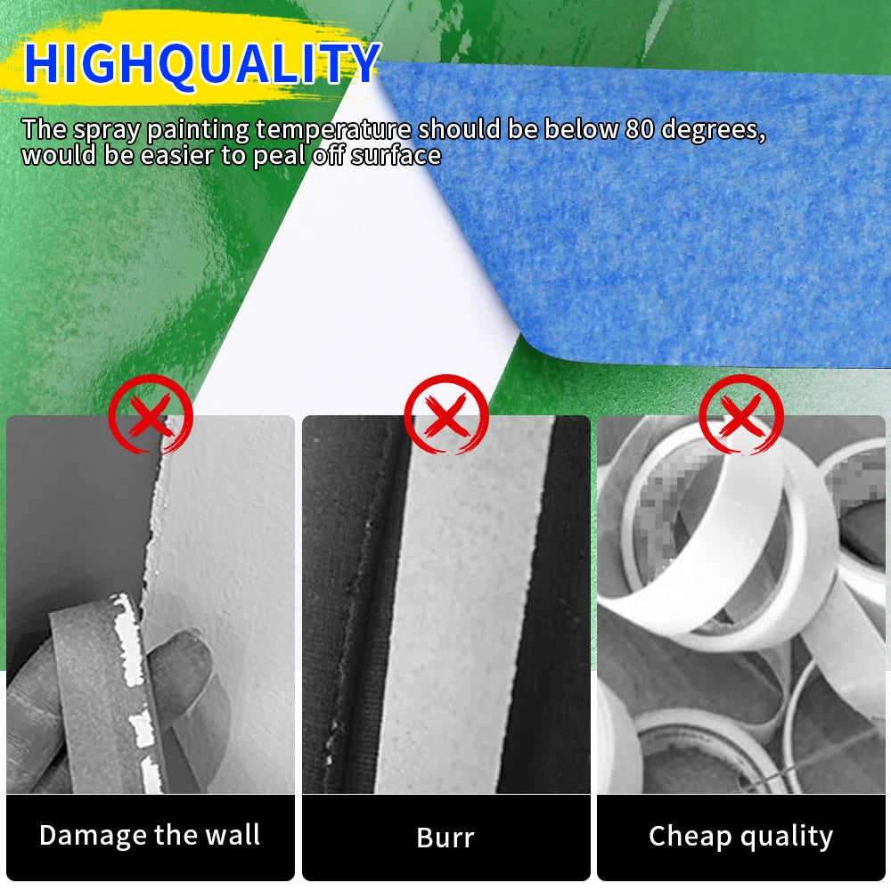 Blue Painter’s Tape – 10m/20m/50m Residue-Free Masking Tape for Painting & DIY