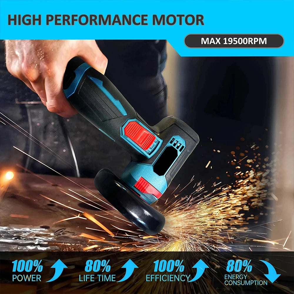 12V Cordless Angle Grinder – 19,500RPM Cutting & Polishing Tool