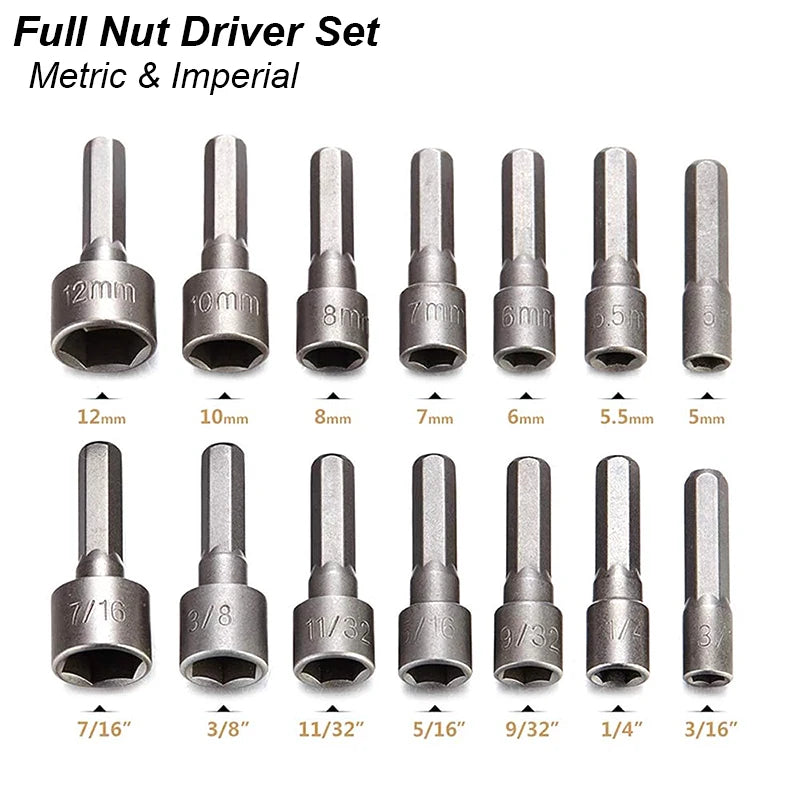 Hexagon Socket Screw Bolt Driver Wrench Adapter Set