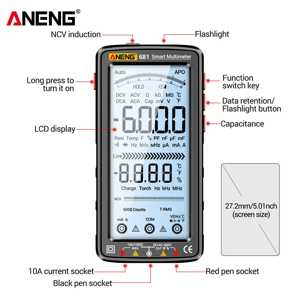 ANENG 681 Rechargeable Digital Multimeter