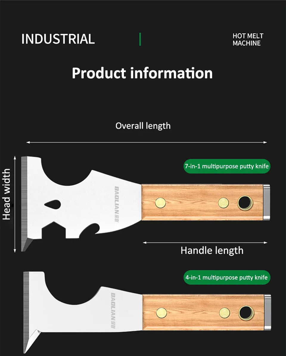 Stainless Steel Painter Scraper with Hammerhead