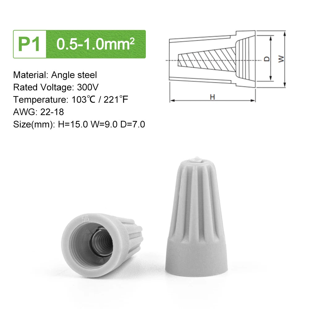 50PCS Colorful Electrical Wire Connectors – Insulated Crimp Twist Nuts