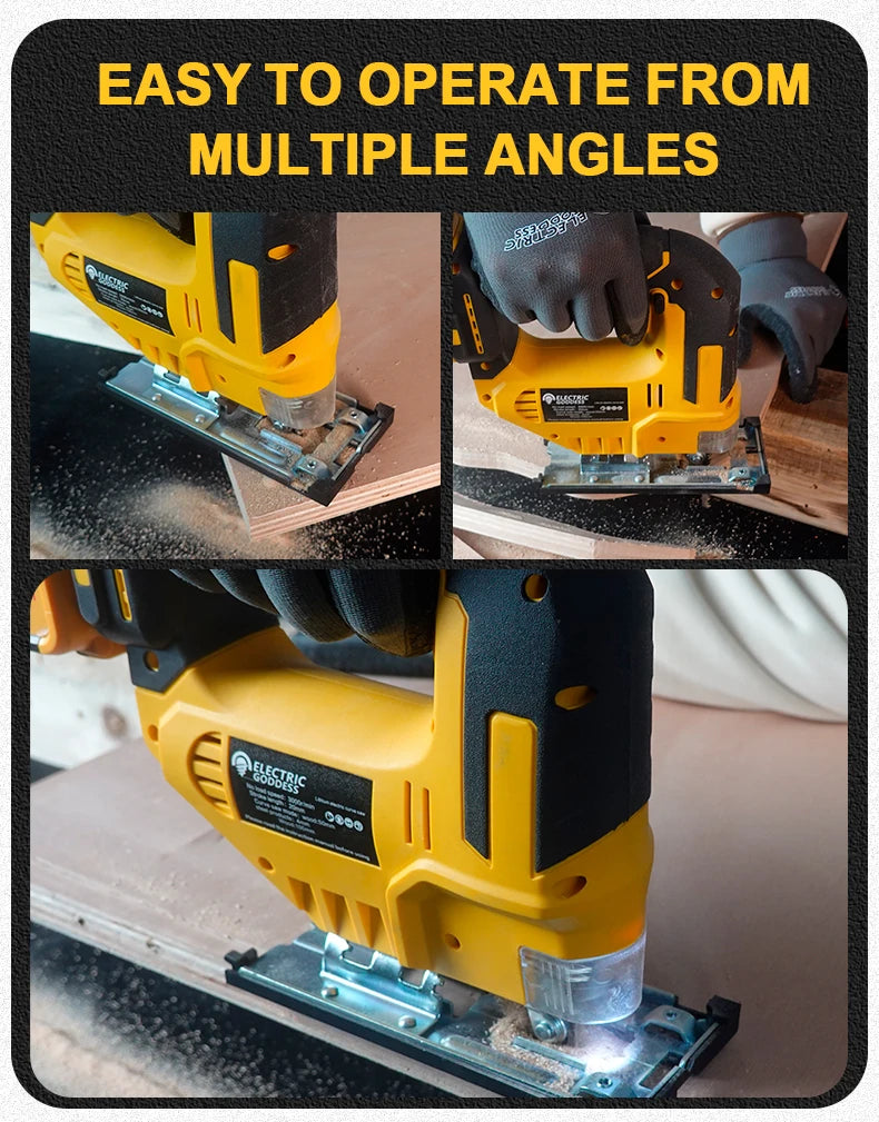 Electric Goddess Cordless Jig Saw – 2700RPM, 3-Speed, Fits Dewalt 20V