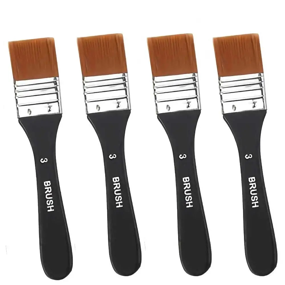 Flat Paint Brush Set – Acrylic, Oil & Gesso Painting Brushes for Artists