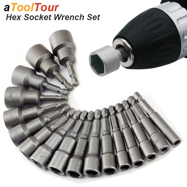Hexagon Socket Screw Bolt Driver Wrench Adapter Set