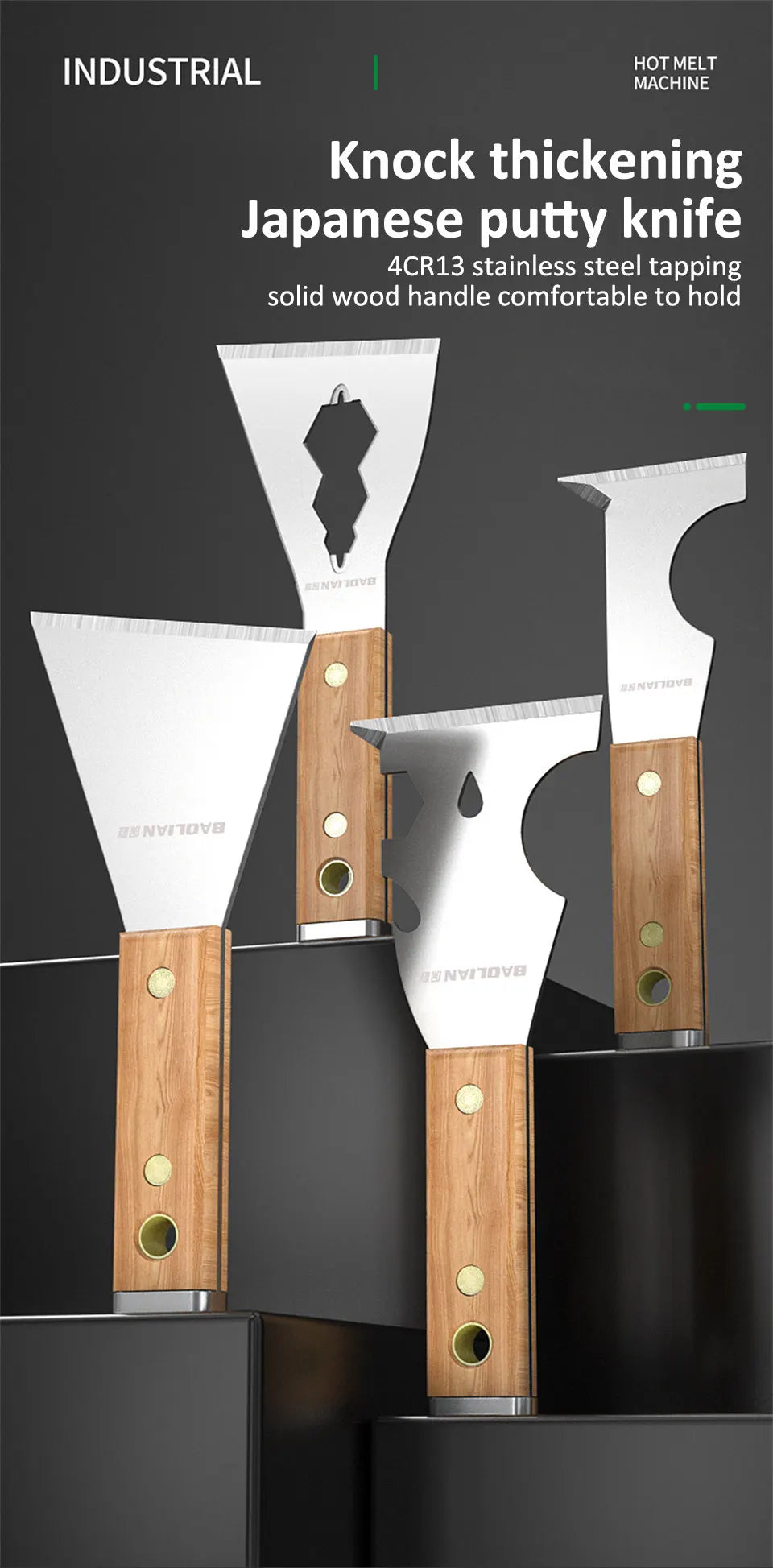 Stainless Steel Painter Scraper with Hammerhead