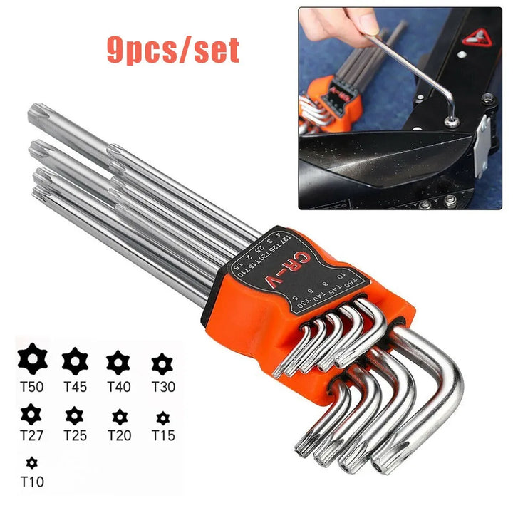 9pcs L-Type Double-End Hex Torx Wrench Set