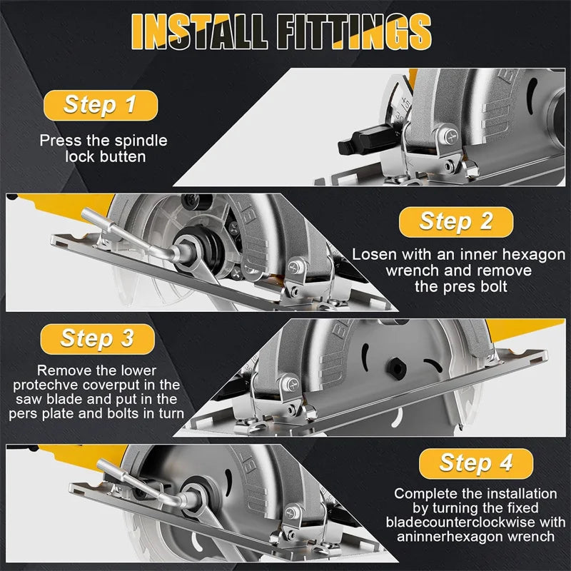 EGOD 5-Inch Brushless Circular Saw – Cordless, Fits Dewalt 20V Battery