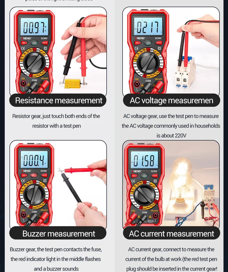 ANENG SZ302 LCD Digital Multimeter