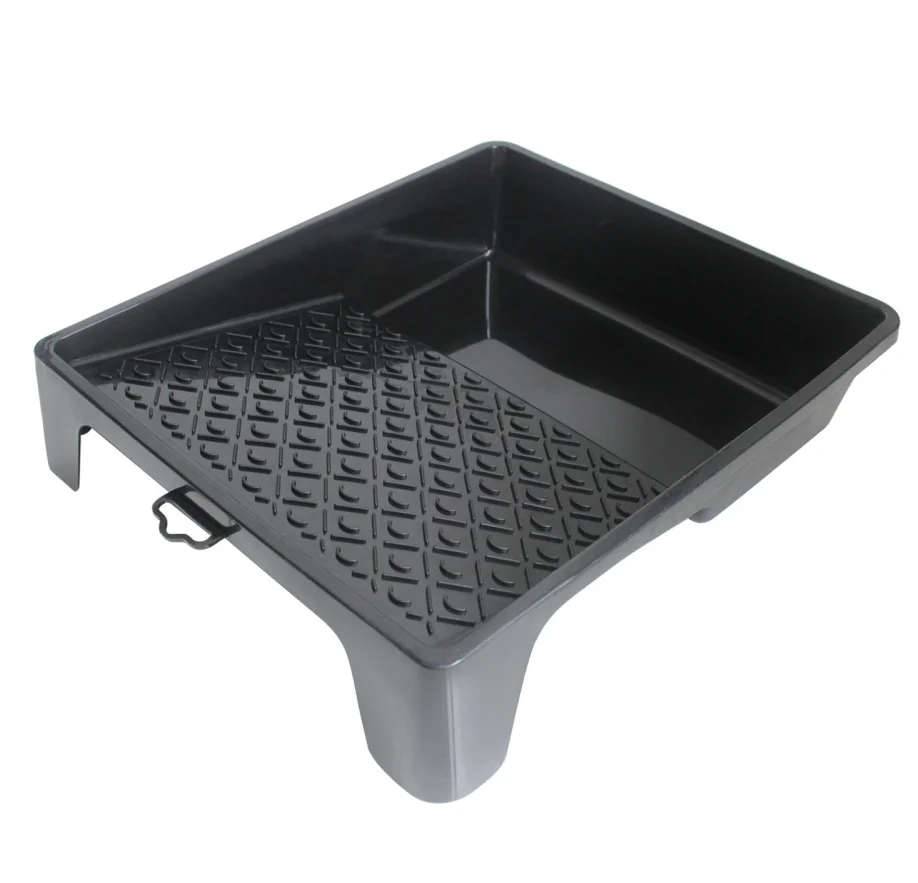 10-Inch Paint Tray, Black Plastic Paint Pan for Rollers & Brushes