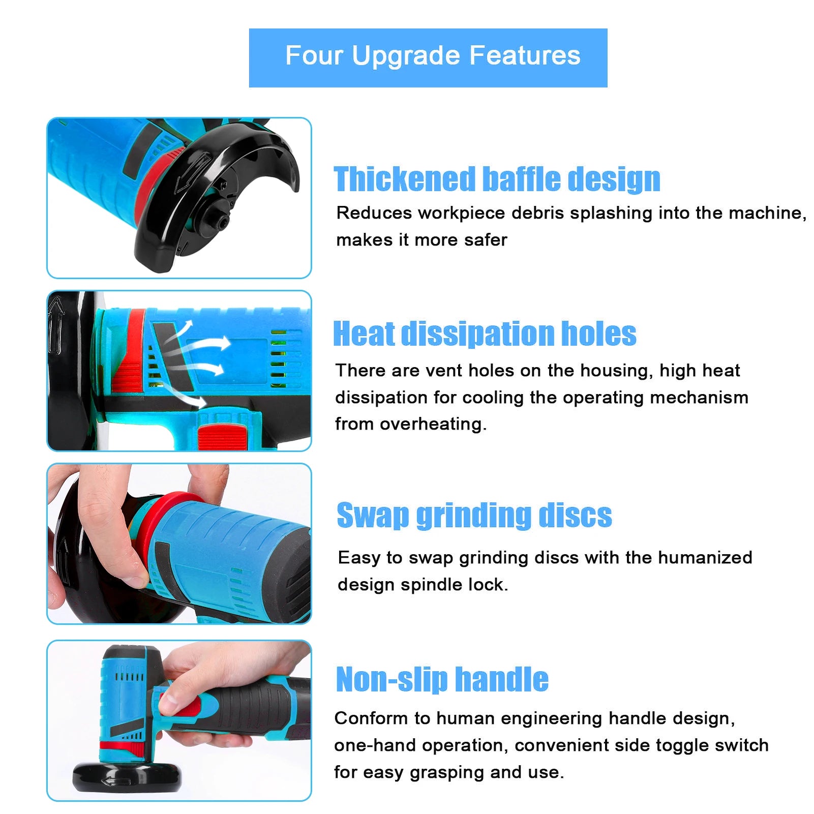 12V Cordless Angle Grinder – 19,500RPM Cutting & Polishing Tool