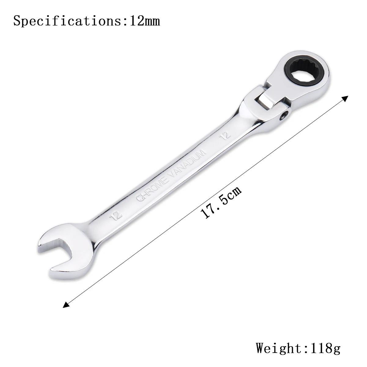 Ratchet Wrench Spanner 72-Tooth Flexible Head