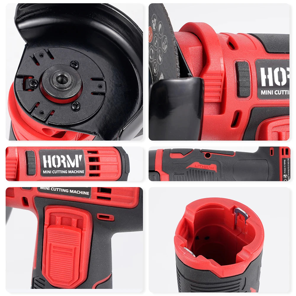 12V Handheld Circular Saw – Red Mini Cutting Machine with Disc