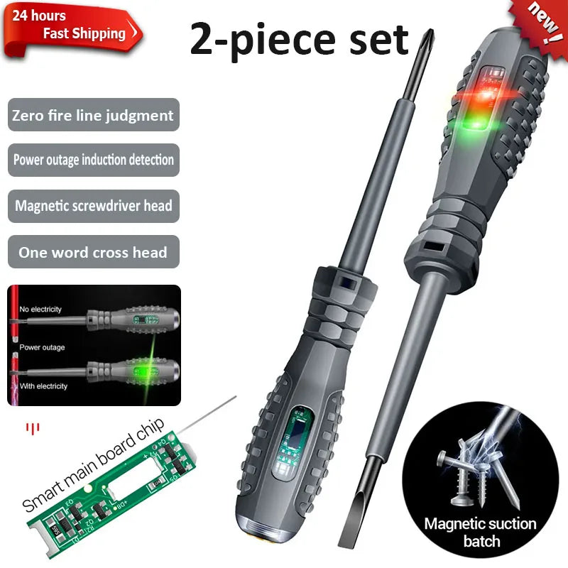 2PCS Voltage Tester Screwdriver Set 12–220V