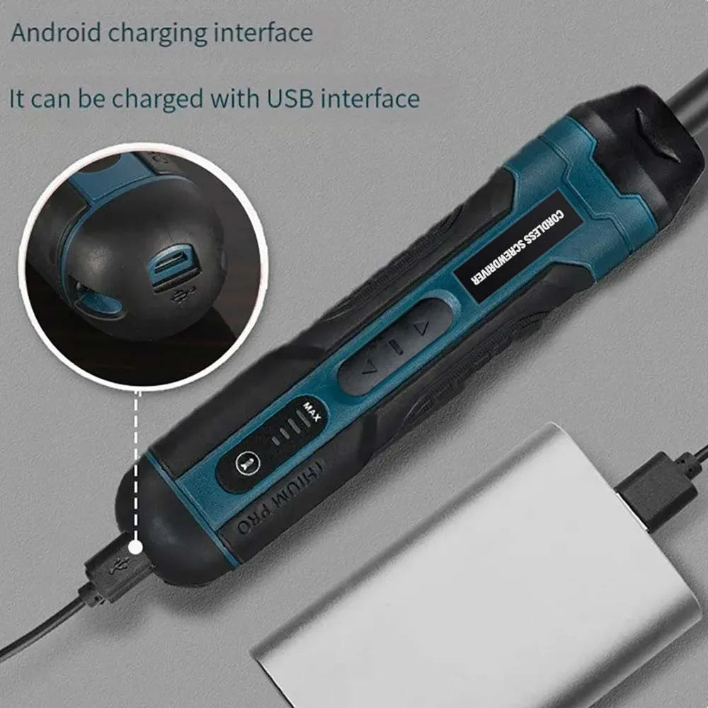 Mini Cordless Electric Screwdriver – 3.6V Rechargeable with Bits Set