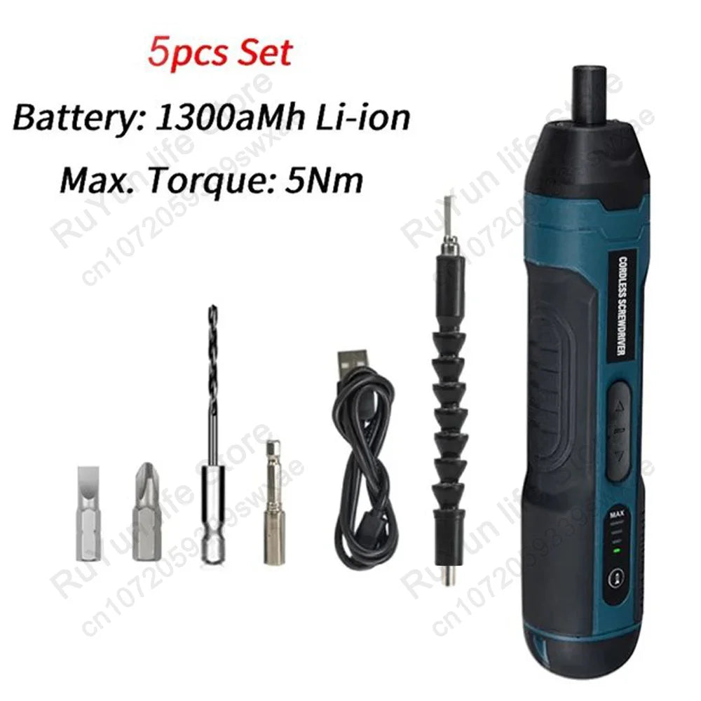 Mini Cordless Electric Screwdriver – 3.6V Rechargeable with Bits Set