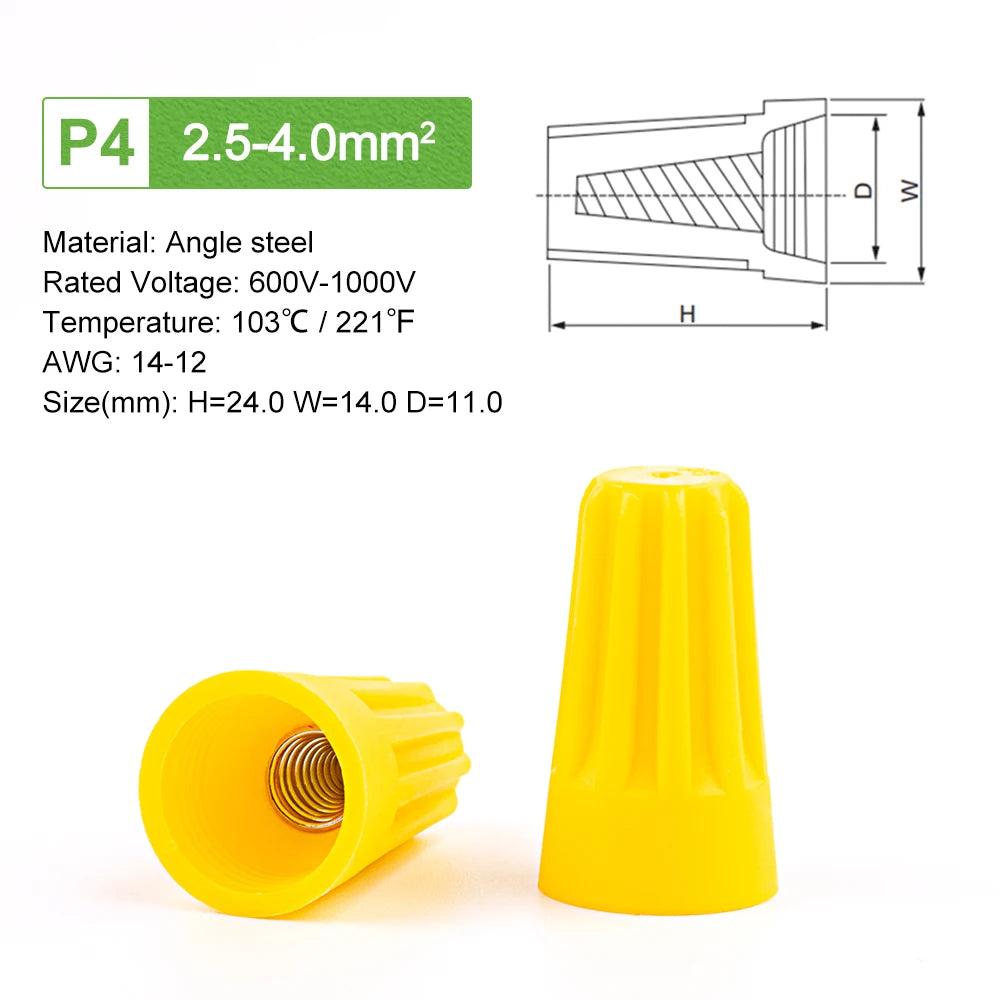 50PCS Colorful Electrical Wire Connectors – Insulated Crimp Twist Nuts