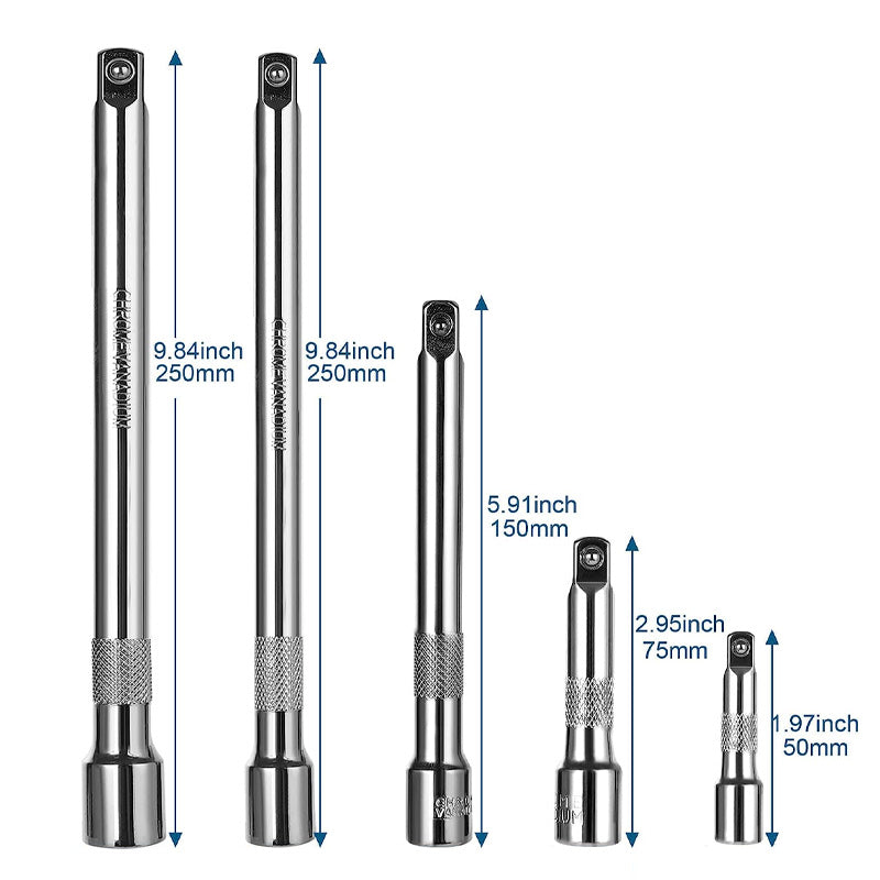 1/4" 3/8" 1/2" Drive Extension Bar Set