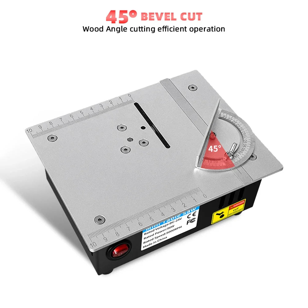 96W Mini Bench Table Saw – Adjustable DIY Woodworking Cutter
