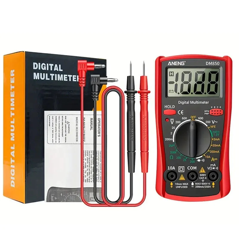 DM850 Digital Multimeter – AC/DC Voltage, Ohm, Current Tester