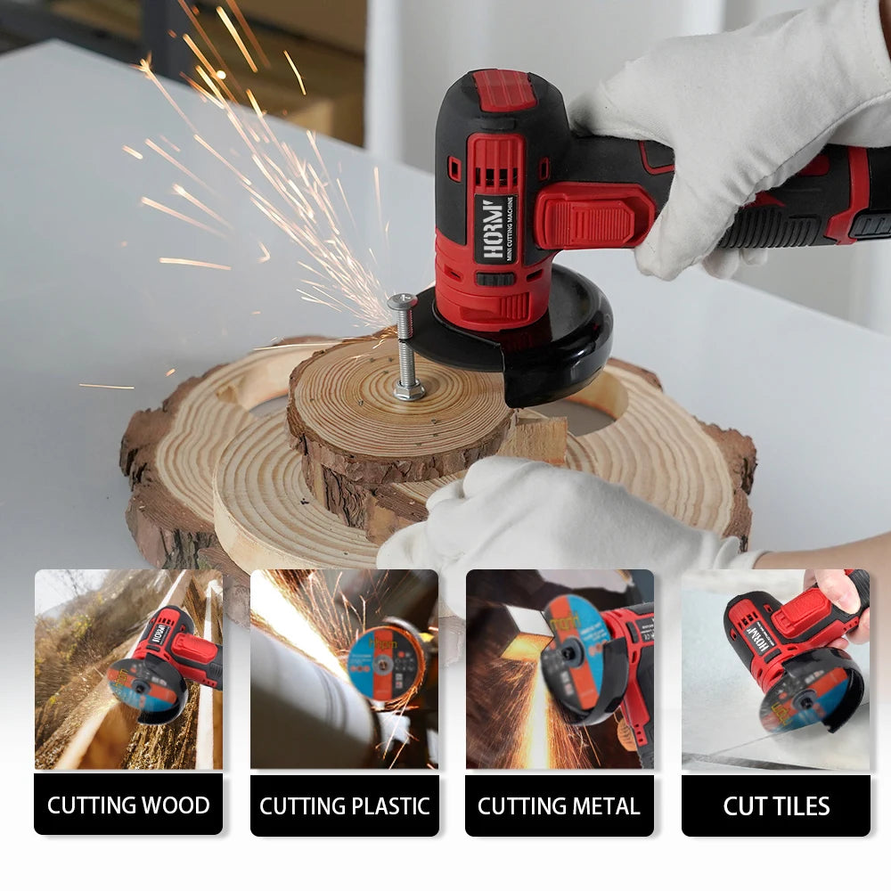 12V Handheld Circular Saw – Red Mini Cutting Machine with Disc