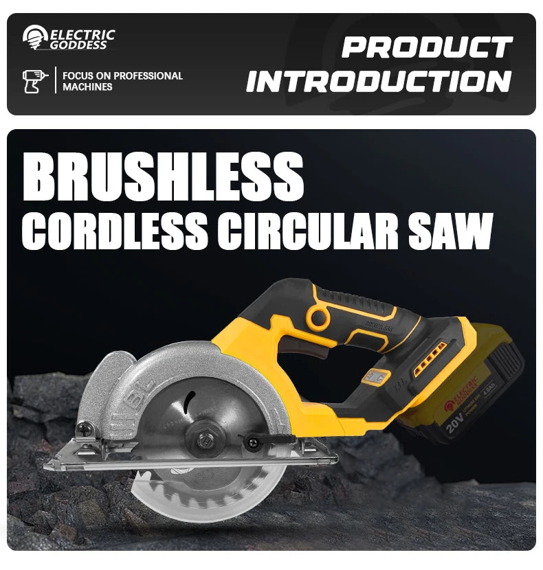 EGOD 5-Inch Brushless Circular Saw – Cordless, Fits Dewalt 20V Battery